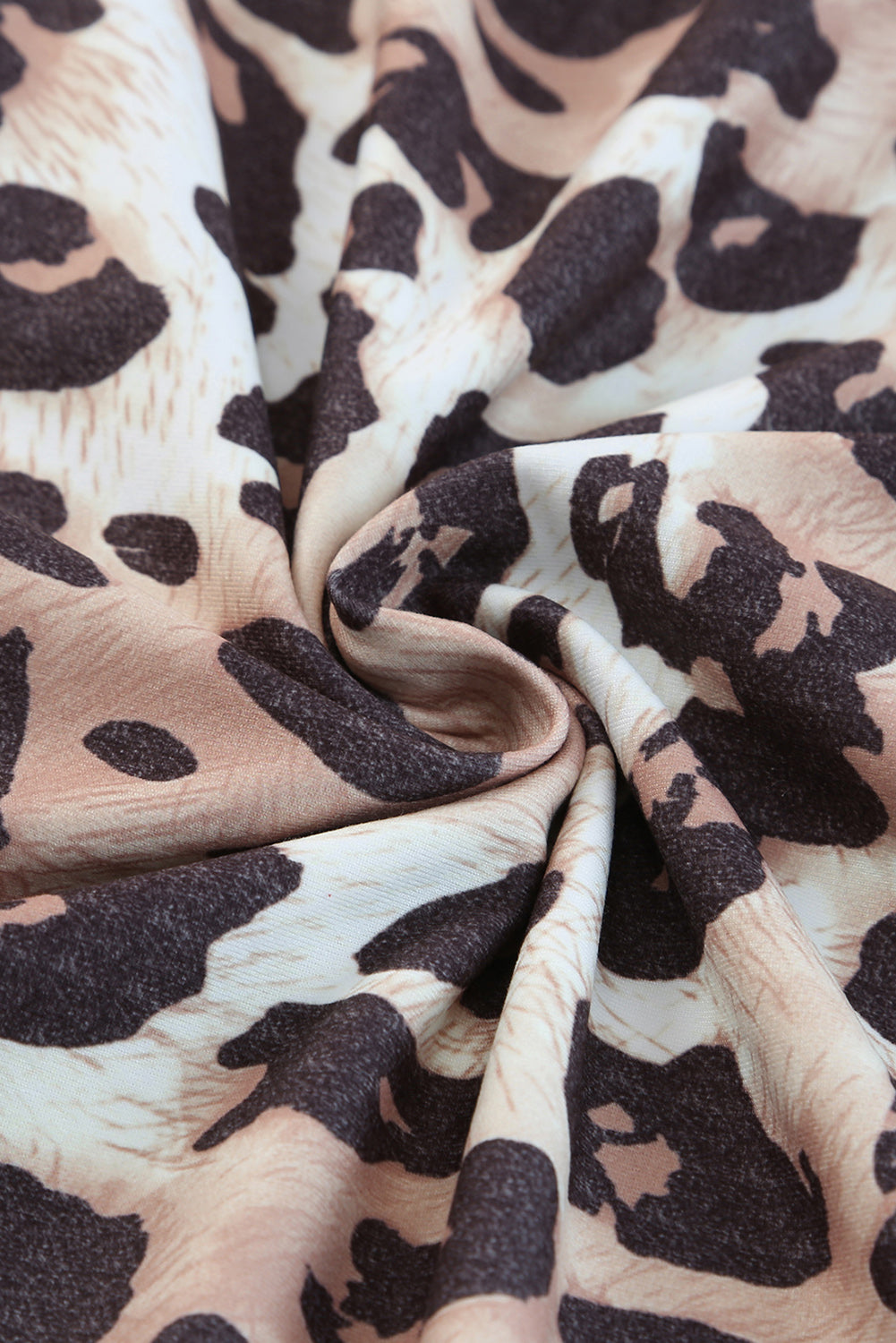 Plus Size Leopard Round Neck Blouse 