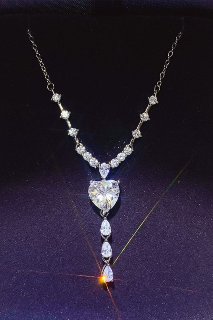 3 Carat Moissanite 925 Sterling Silver Drop Necklace 