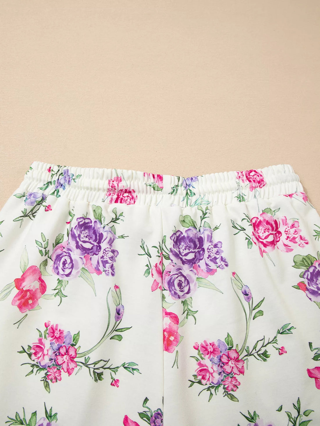 Floral Print Round Neck Top and Drawstring Pants Lounge Set Lingerie & Nightwear