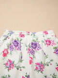Floral Print Round Neck Top and Drawstring Pants Lounge Set Lingerie & Nightwear