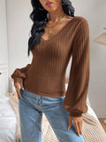 Honey V-Neck Long Sleeve T-Shirt 