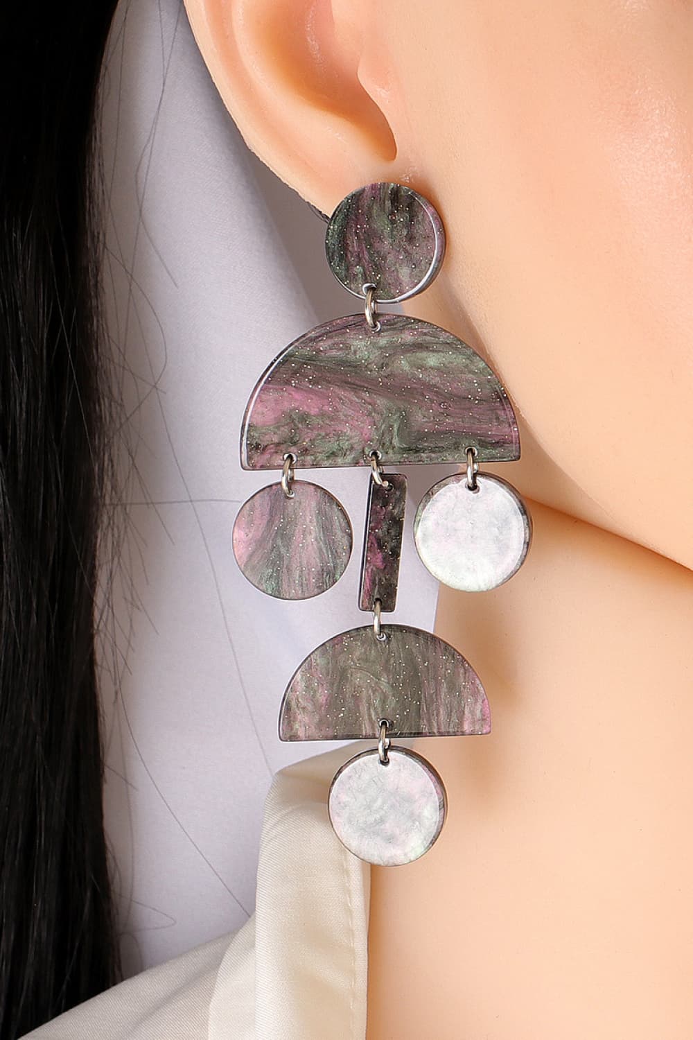 Geometrical Shape Acrylic Dangle Earrings 