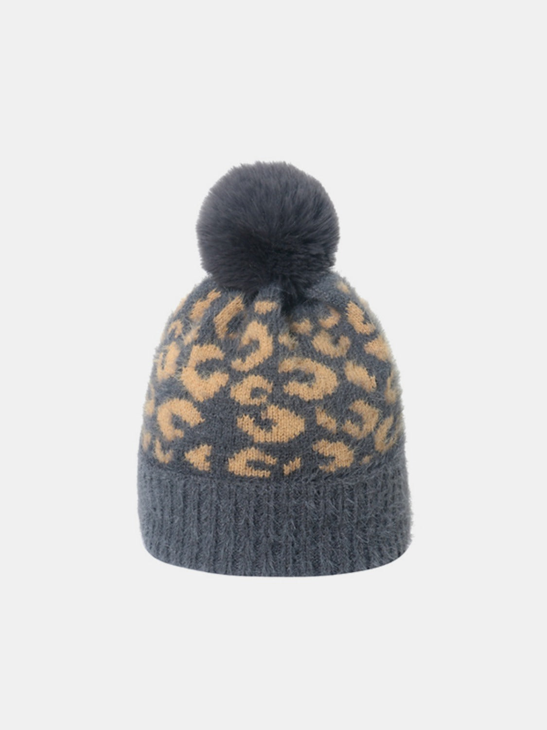 Leopard Hat with Pompom 