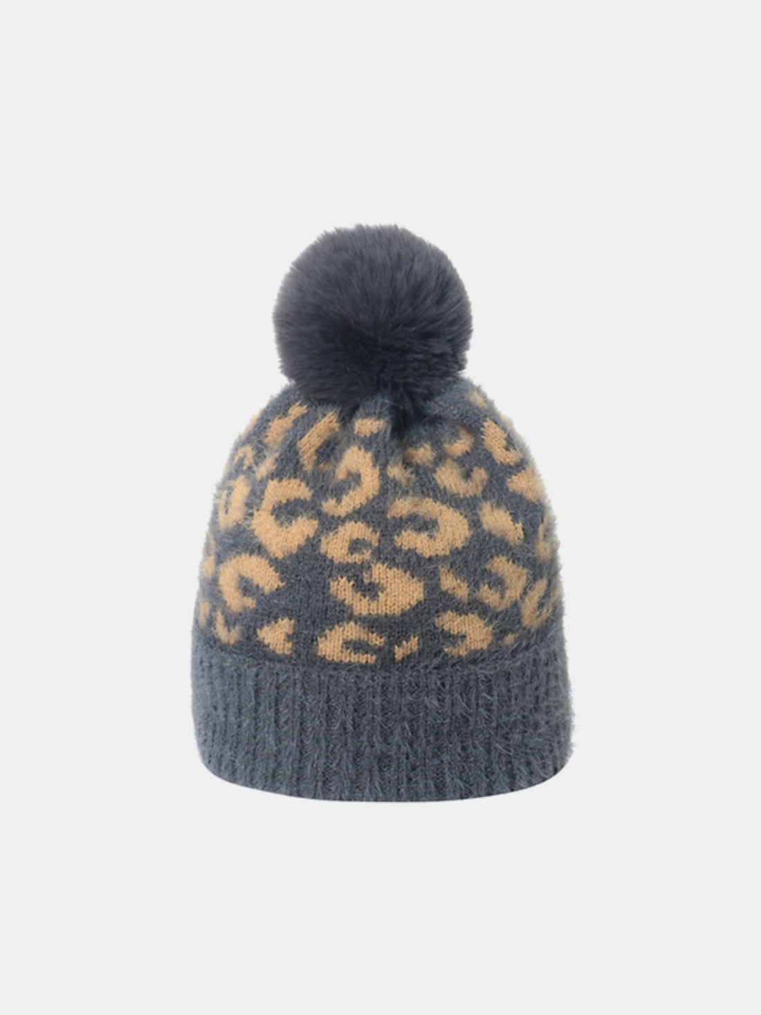 Leopard Hat with Pompom 