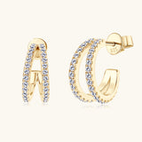 Moissanite 925 Sterling Silver C-Hoop Earrings 