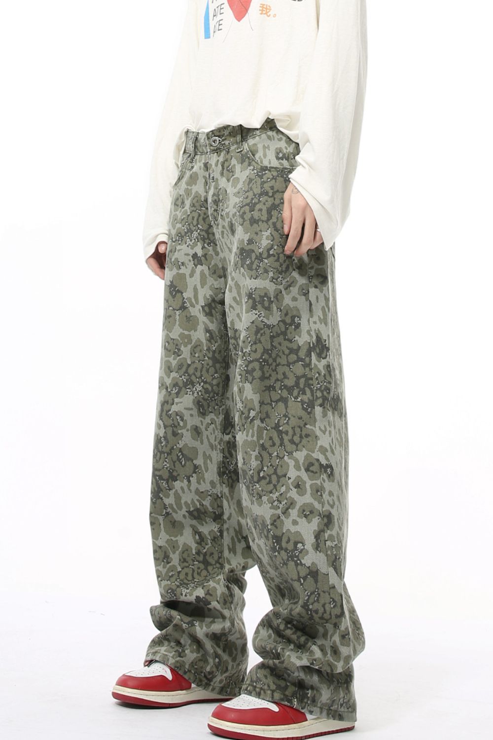 Camouflage Jeans with Pockets 