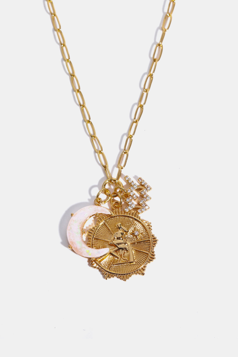 Constellation and Moon Pendant Copper Necklace 
