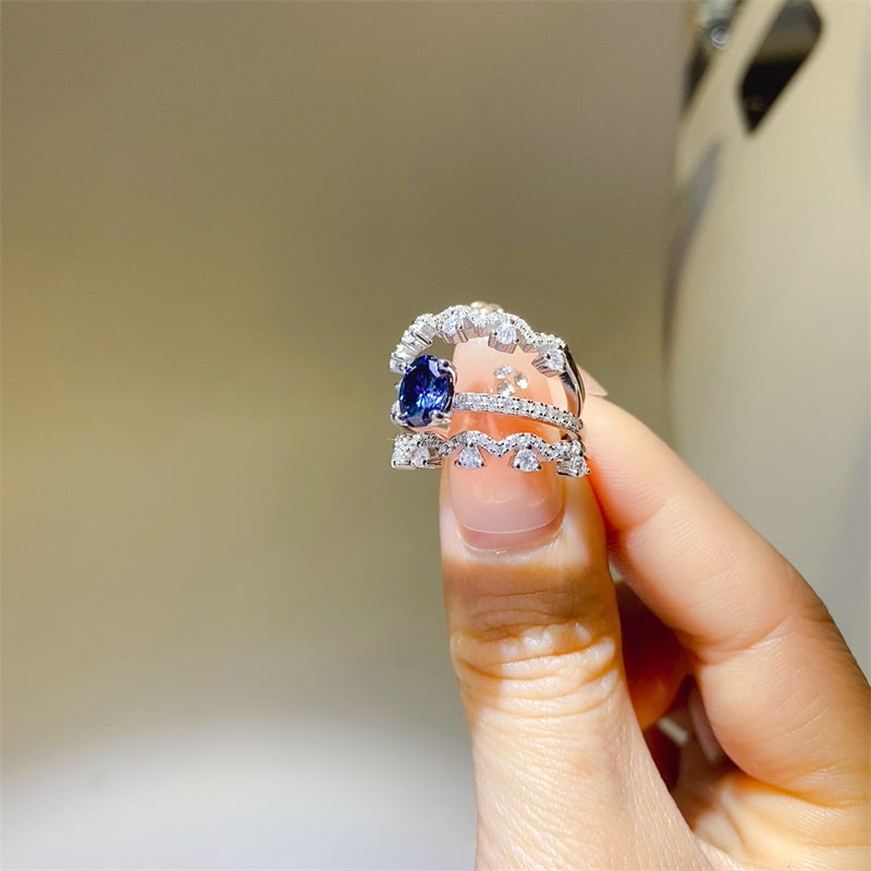 1 Carat Moissanite 925 Sterling Silver Ring 