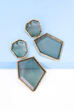 Geometrical Shape Zinc Alloy Frame Resin Dangle Earrings 