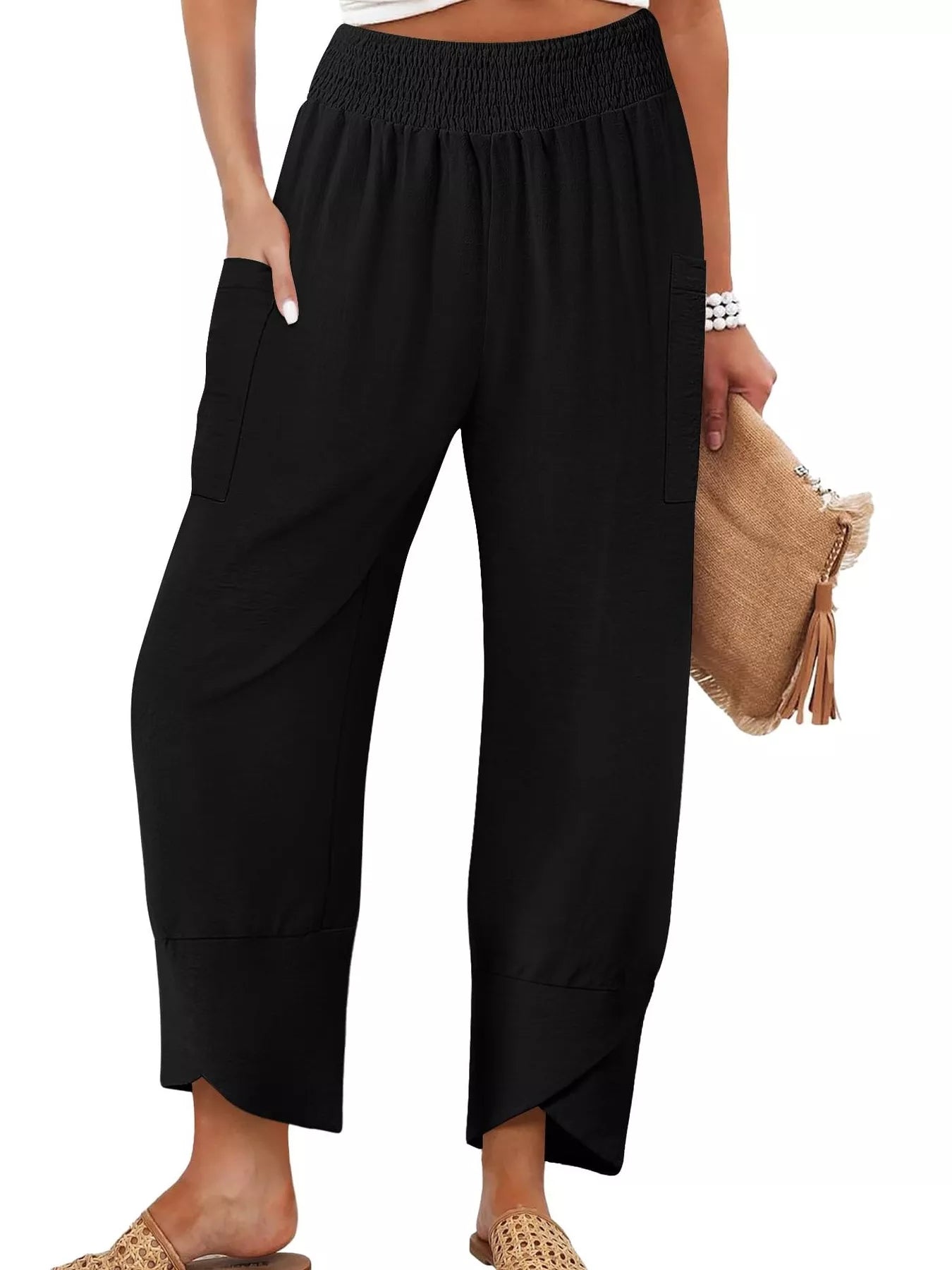 Elastic Waist Pants 