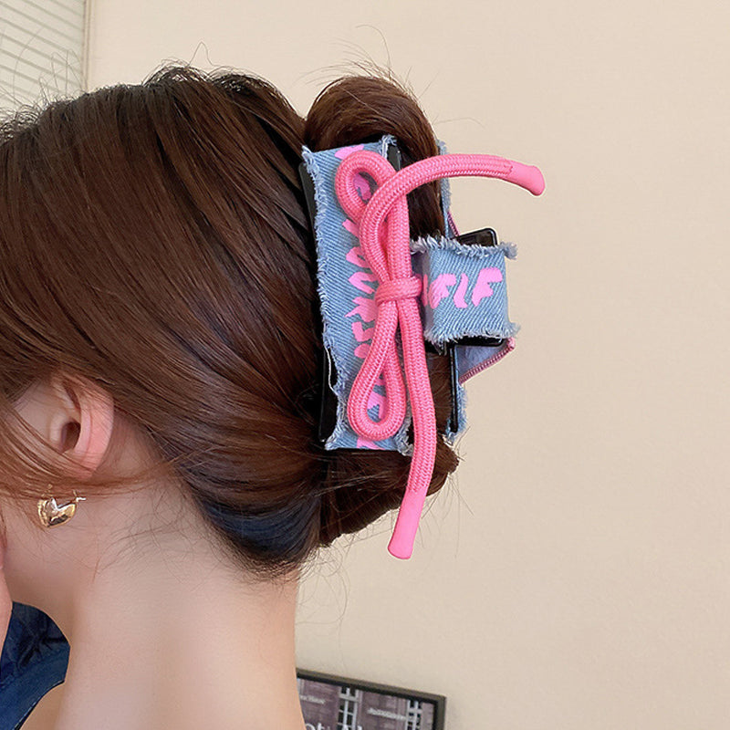 Acrylic Braided Rope Hair Claw Clip 