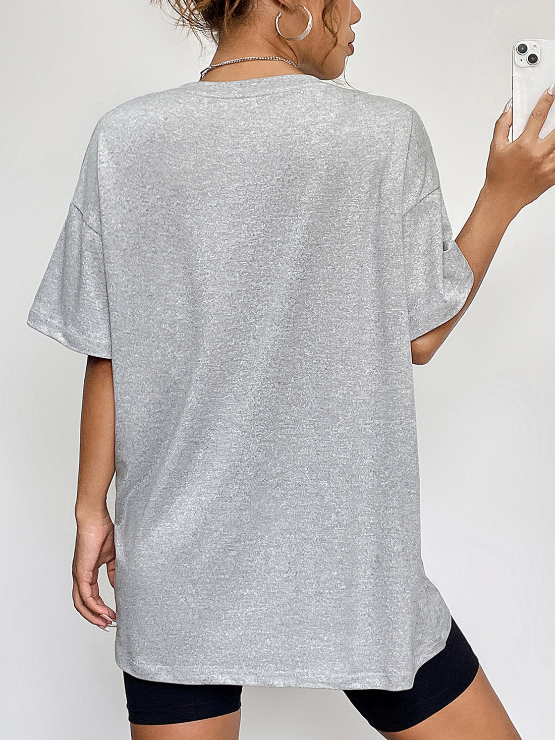 Round Neck Short Sleeve Ghost Graphic T-Shirt 