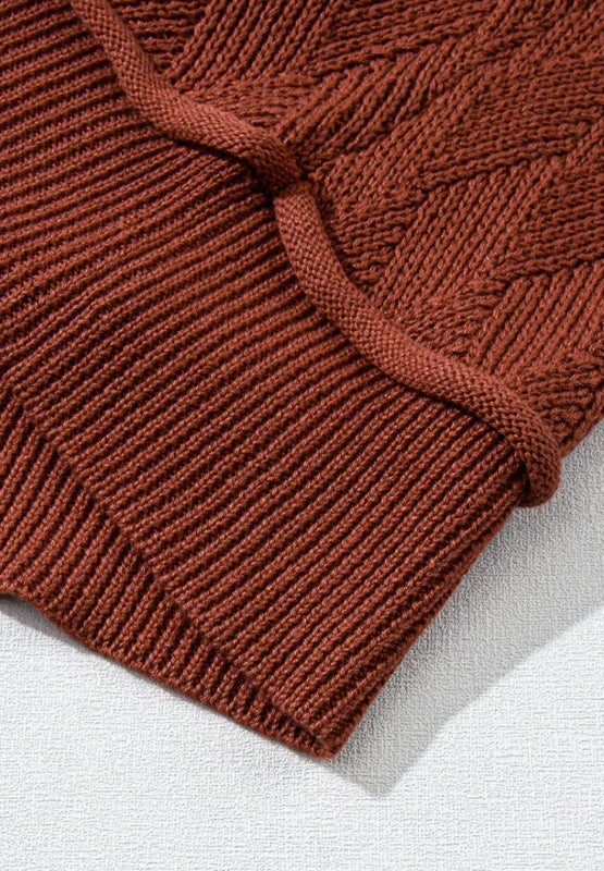 Diamond Round Neck Dropped Shoulder Sweater 