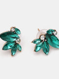 Alloy Rhinestone Flower Stud Earrings 
