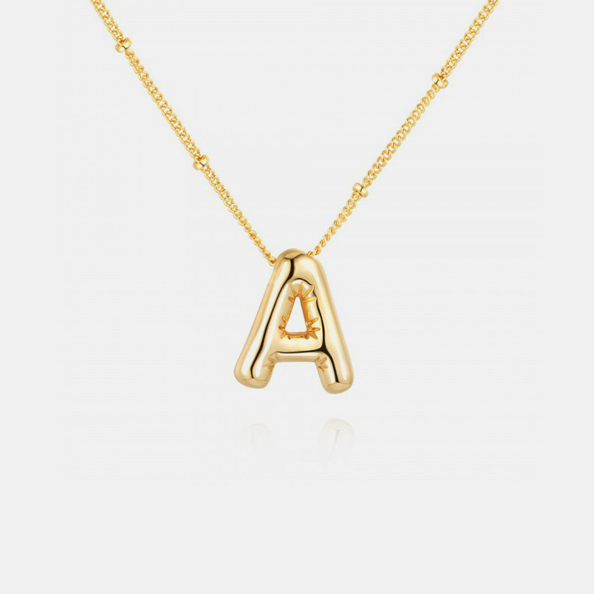 Gold-Plated Bubble Initial Necklace 