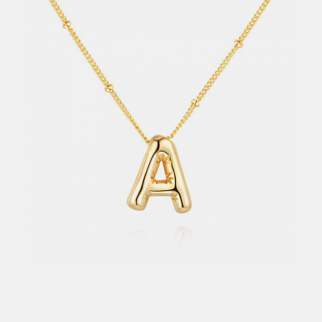 Gold-Plated Bubble Initial Necklace 