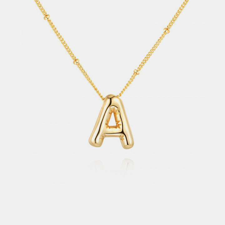 Gold-Plated Bubble Initial Necklace 