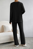 Ribbed V-Neck Top and Pants Lounge Set Lingerie & Nightwear