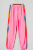 Contrast Striped Elastic Waist Active Pants 
