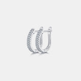 Moissanite 925 Sterling Silver Huggie Earrings 