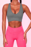 Scoop Neck Wide Strap Active Bra 