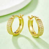 Moissanite 925 Sterling Silver Huggie Earrings 