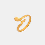 Titanium Steel Snake Shape Bypass Ring 