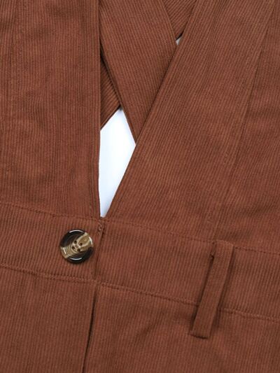 Perfee Slit Overall Dress with Pockets Dresses