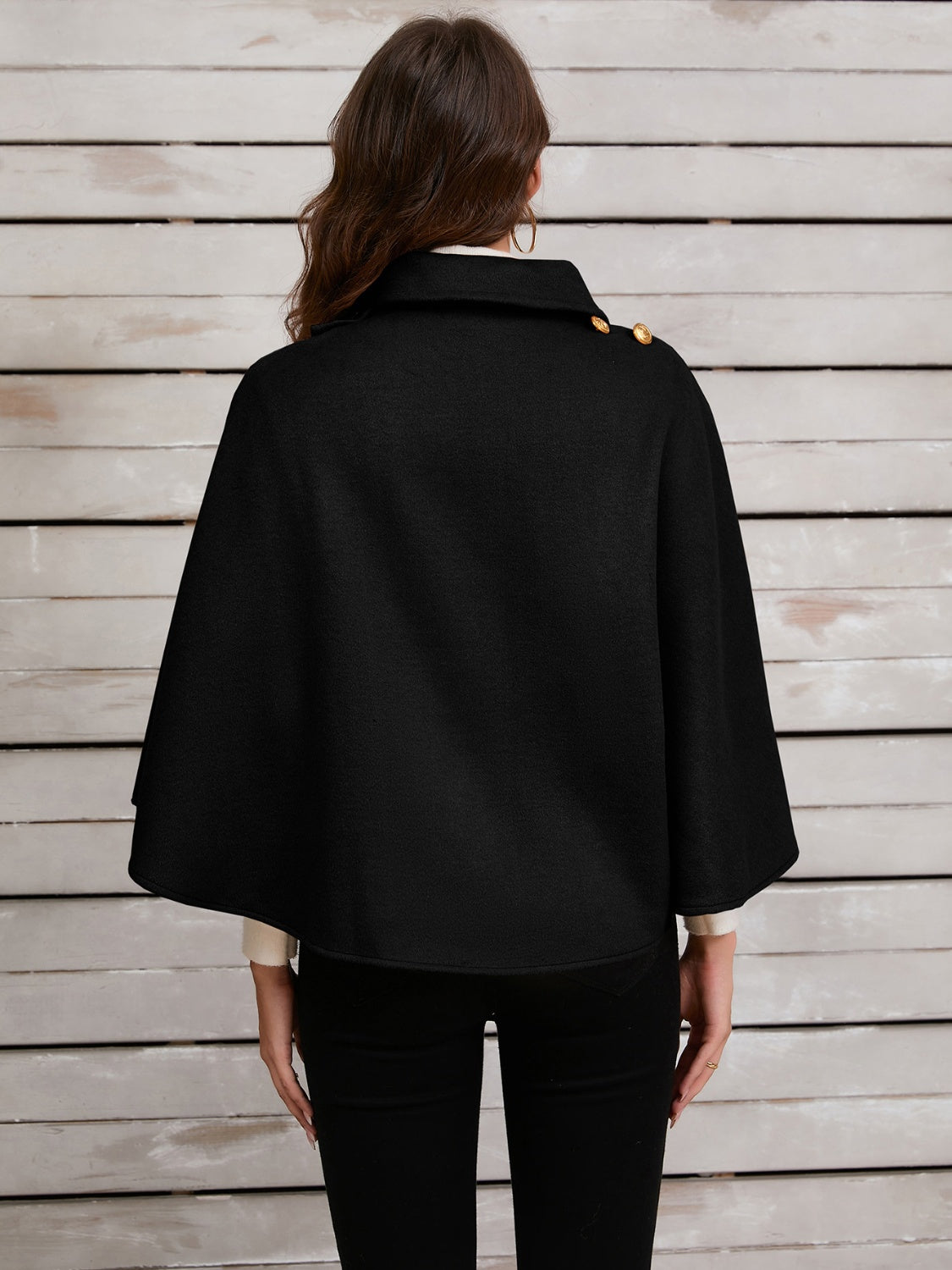 Collared Neck Cropped Cape 
