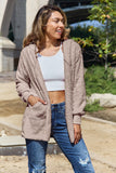 Full Size Teddy Hooded Jacket with Pockets 