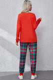 ALL IS BRIGHT Round Neck Top and Plaid Pants Lounge Set Lingerie & Nightwear
