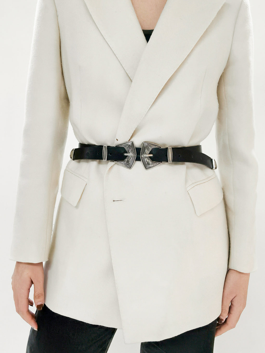 Double Buckle PU Leather Belt 
