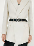 Double Buckle PU Leather Belt 
