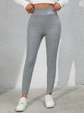 Full Size Letter Embroidered High Waist Leggings 