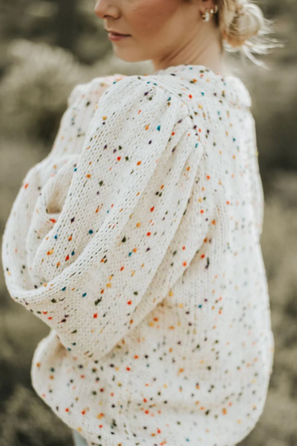 Confetti Round Neck Long Sleeve Sweater 
