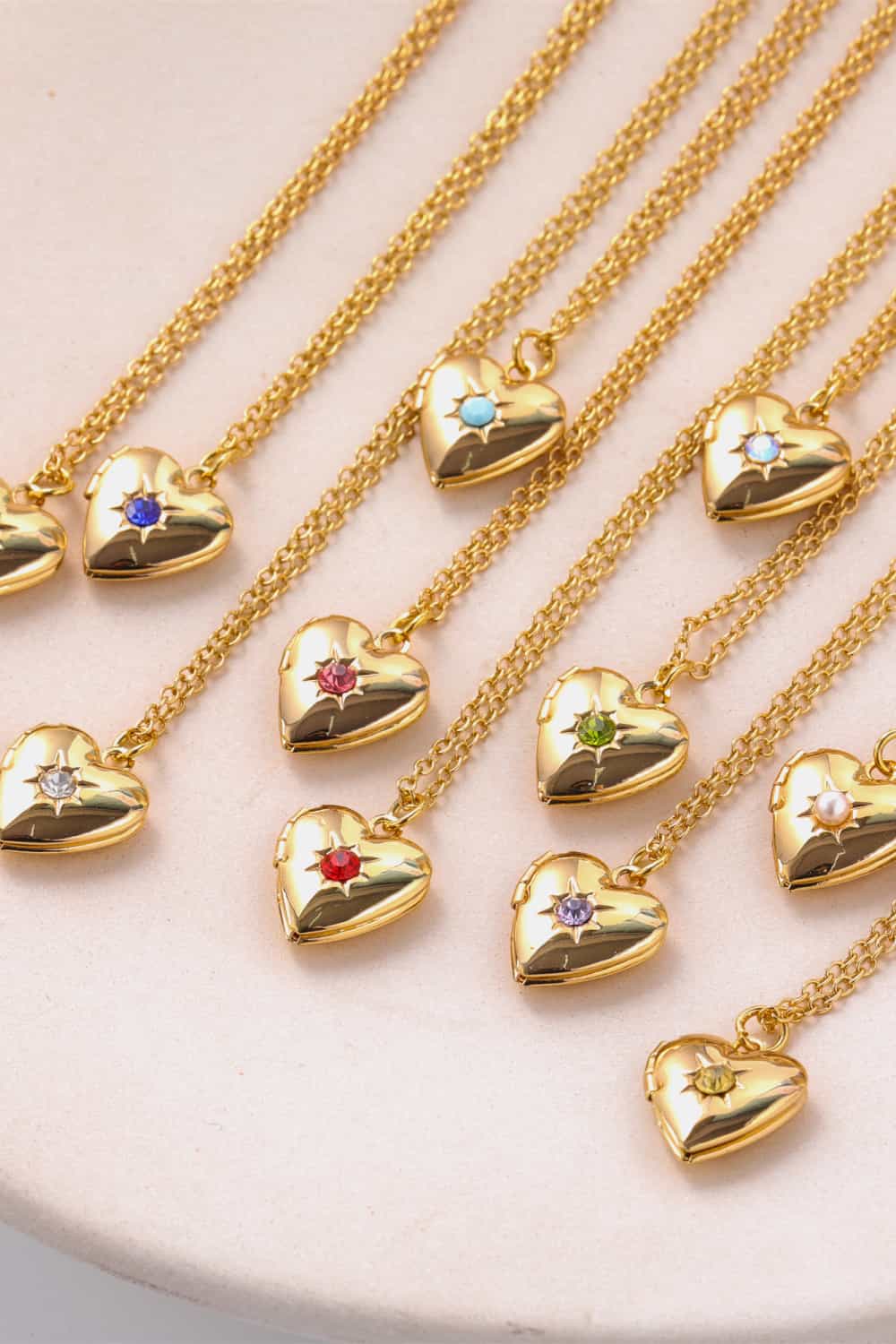 Zircon Heart Shape 14K Gold-Plated Pendant Necklace 