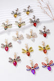 Natural Stone Bee Dangle Earrings 