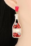 Wine Shape Zinc Alloy Acrylic Dangle Earrings 