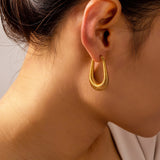 Titanium Steel U Shape Earrings 
