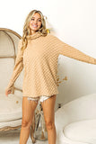 BiBi Checkered Round Neck Thumbhole Long Sleeve Top 