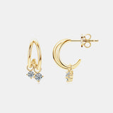 925 Sterling Silver Moissanite C-Hoop Earrings 