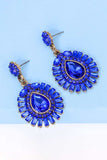 Teardrop Shape Glass Stone Dangle Earrings 