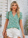 Mandy Floral Notched Neck Blouse 