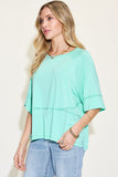 Basic Bae Full Size Bamboo Round Neck Exposed Seam T-Shirt 