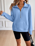 Ivy Lane Half Zip Raglan Sleeve Sweatshirt 