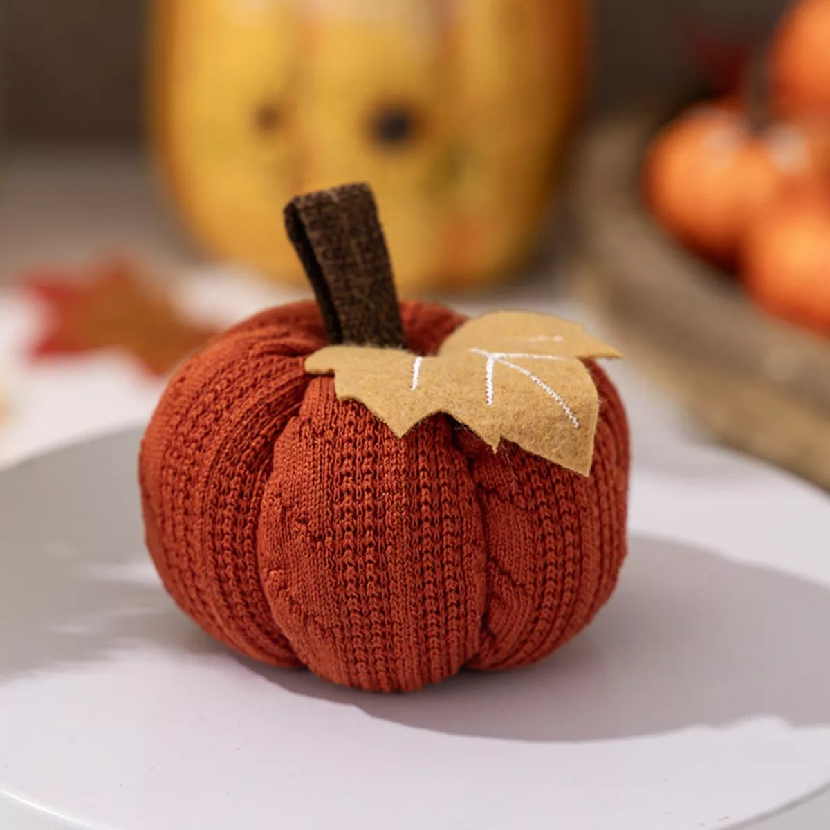 Knitted Pumpkin Decorative Ornaments 