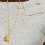 Titanium Steel Sun Shape Pendant Necklace 