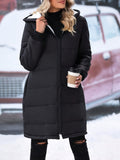 Plus Size Zip Up Hooded Winter Coat 