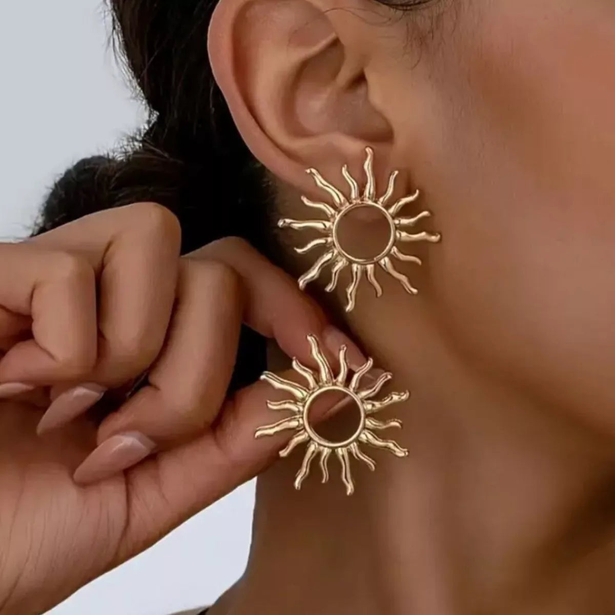 18K Gold-Plated Sun Earrings 