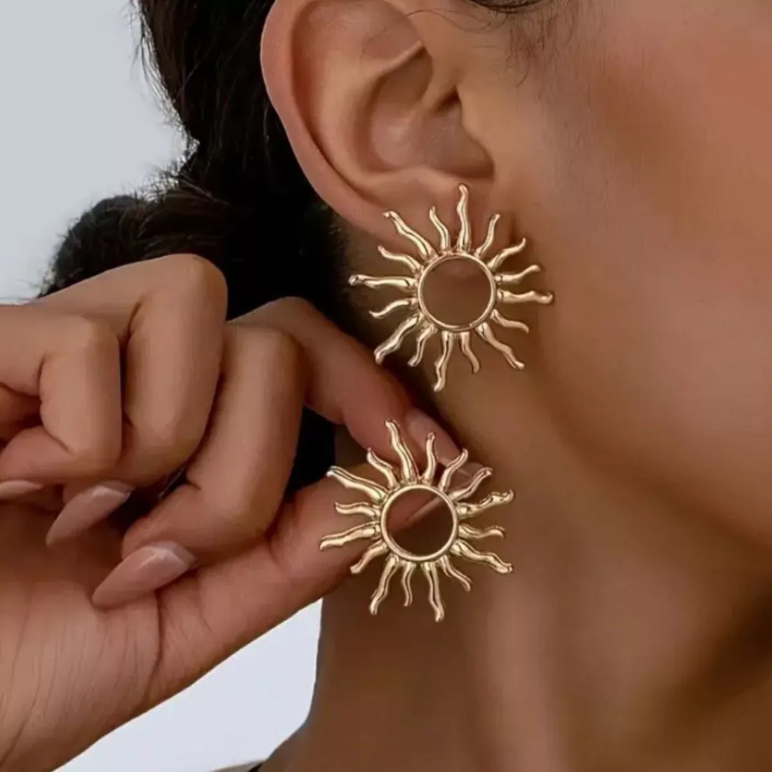 18K Gold-Plated Sun Earrings 